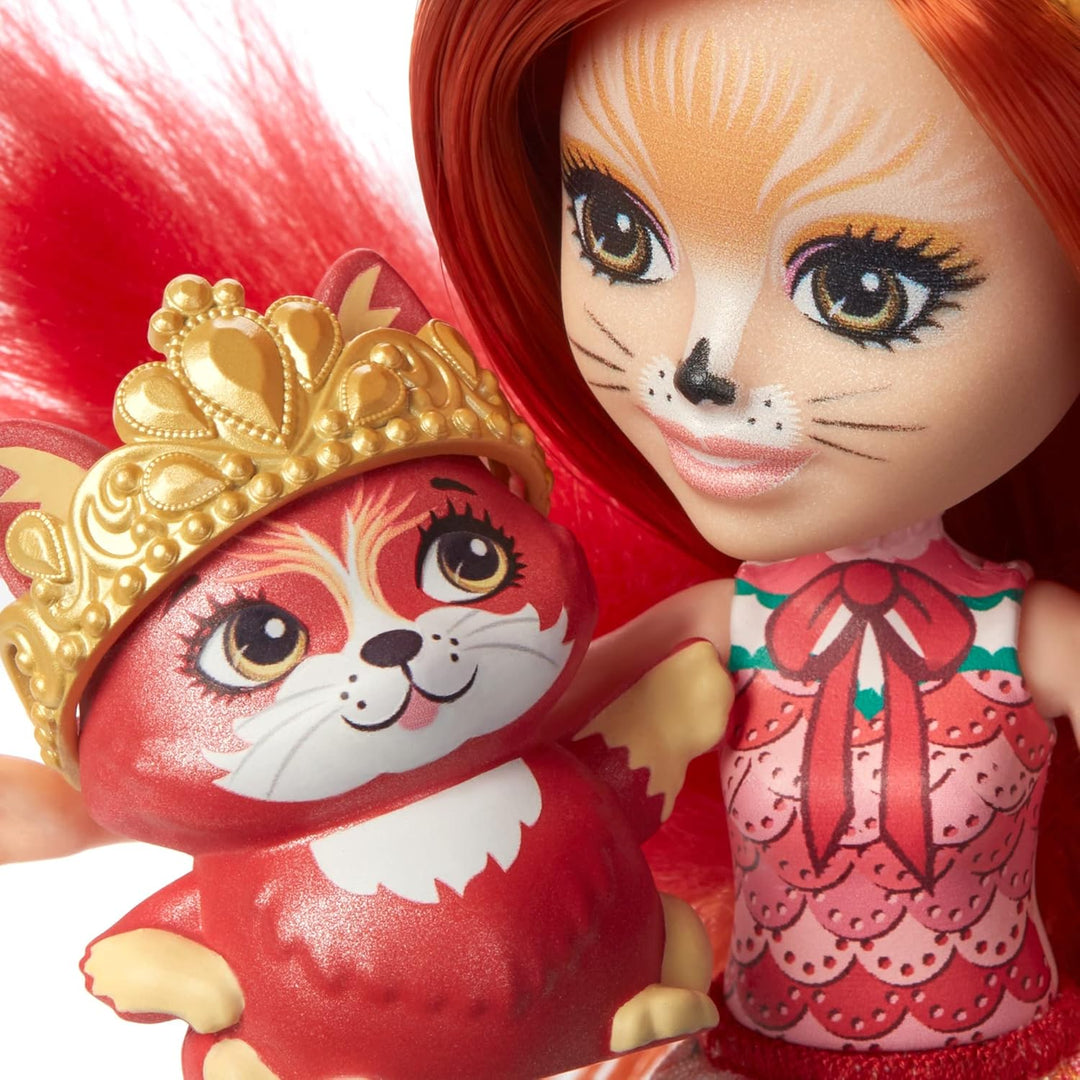 Enchantimals GYJ05 - Royaler Frisiertisch Spielset, mit Fabrina Fox Puppe (ca. 15,2 cm) und 1 Tier,