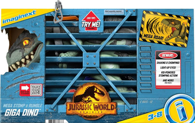 Fisher-Price Imaginext GWT22 - Jurassic World Stapf- und Beissaction Riesendino, ca 40 cm grosses Di