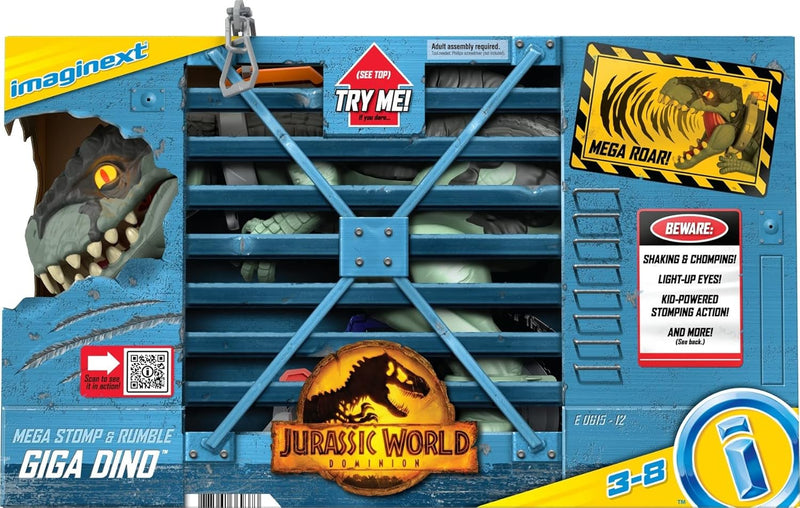 Fisher-Price Imaginext GWT22 - Jurassic World Stapf- und Beissaction Riesendino, ca 40 cm grosses Di