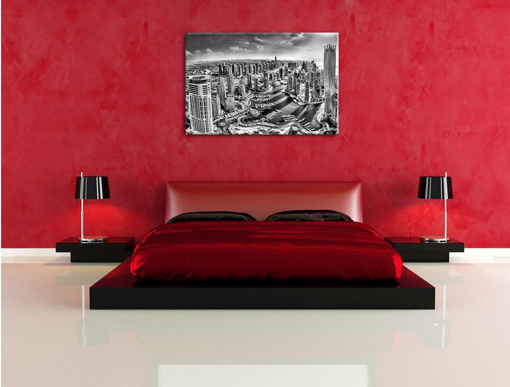 Pixxprint Monocrome, Dubai Hotel Burj al Arab, Format: 100x70 auf Leinwand, 100x70