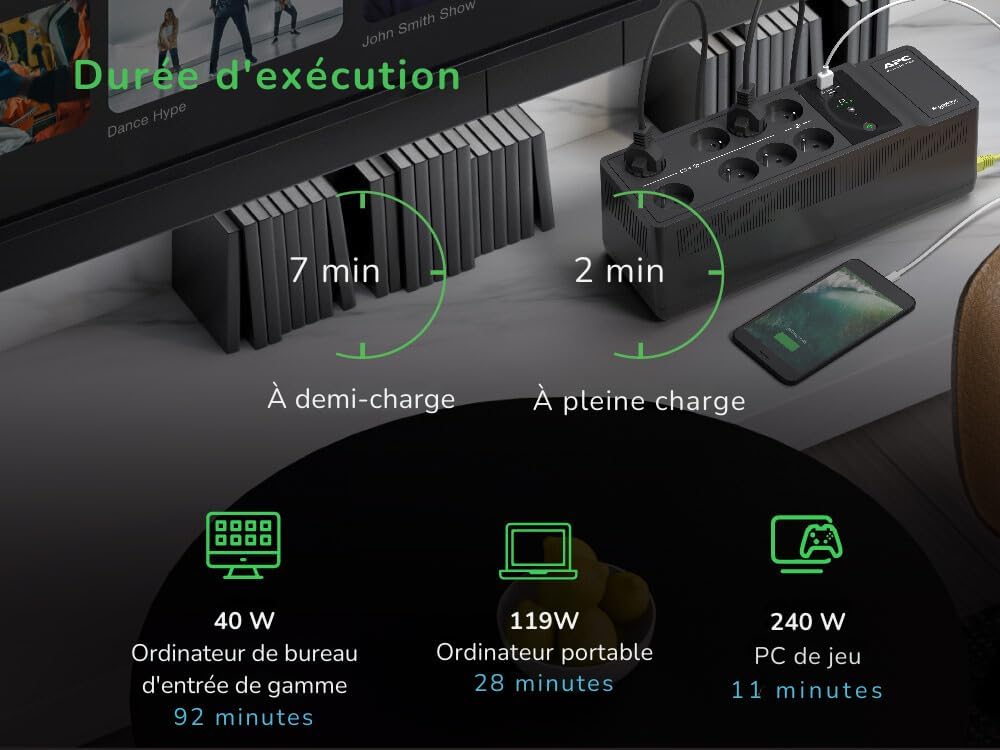 APC Back-UPS BE Series BE1050G2 USV Wandmontage / Aufputzmontage USB-C + USB-A Wechselstrom 230 V 60