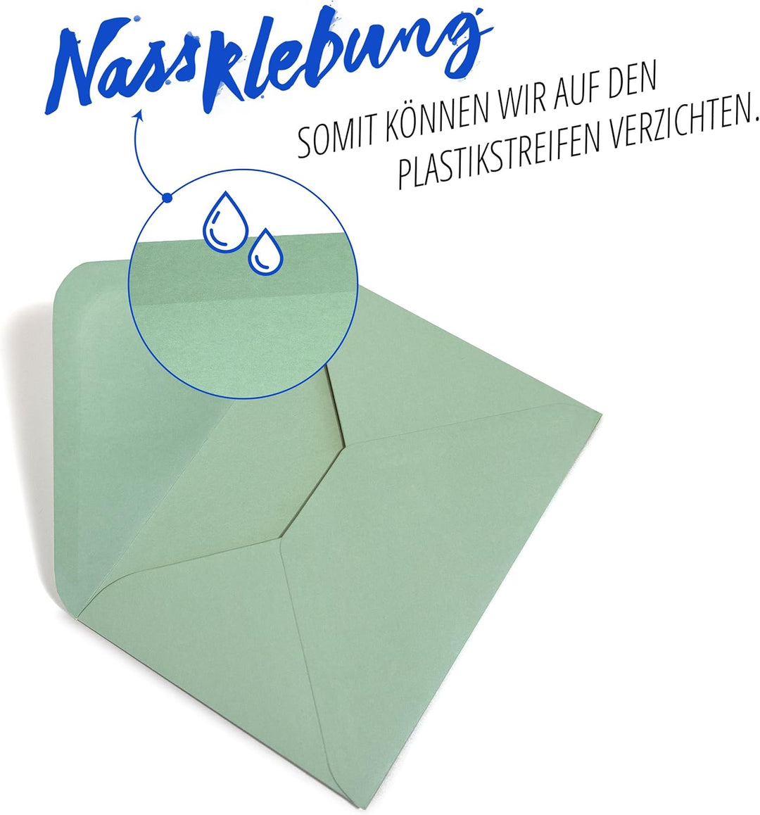 Japun – Briefumschläge (100 Stück) aus Papier, Kuvert, Umschlag ohne Fenster - DIN C6-162 x 114 mm -