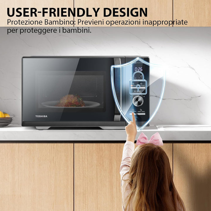 Toshiba MW3-AG25PFI(MG) Mikrowelle mit Grillfunktion - 25L 3-in-1 Kombigerät | 900W Origin-Inverter