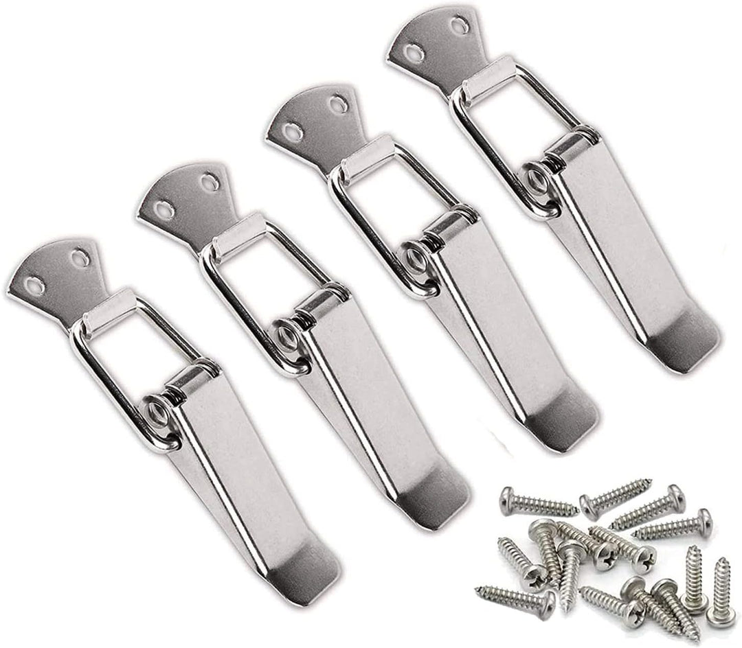 4PCS Edelstahl Spannverschluss mit Schrauben, kistenverschluss Hebelverschluss Federknebelverschluss