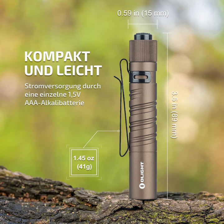OLIGHT I3T Mini LED Taschenlampe 180 Lumen 60m Reichweite, kleine Lampe mit Endkappenschalter, Wasse