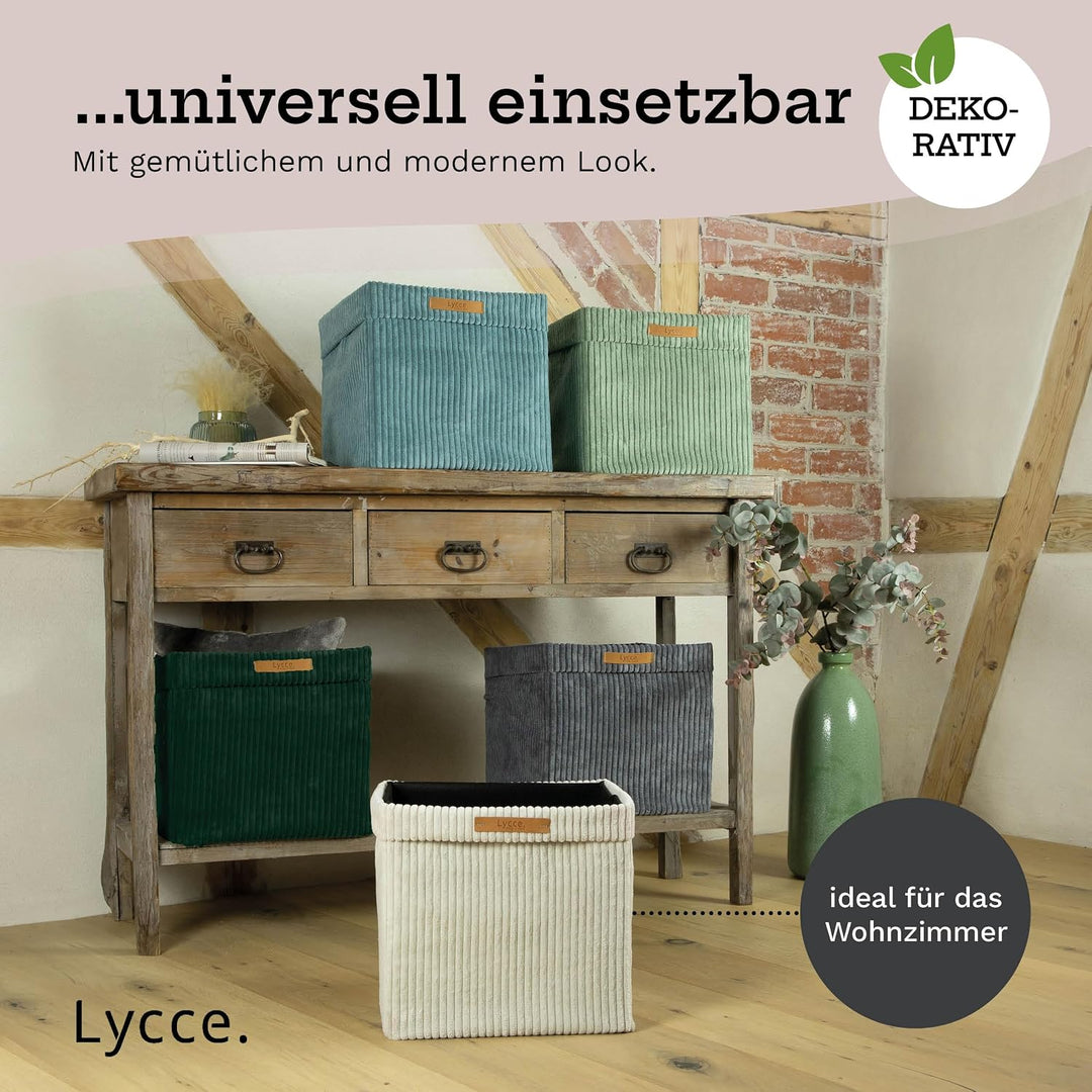 Kallax Boxen Cord 2er Set| Kallax Einsatz 33x33xH31cm | Aufbewahrungsbox mit waschbarem Cord-Bezug p