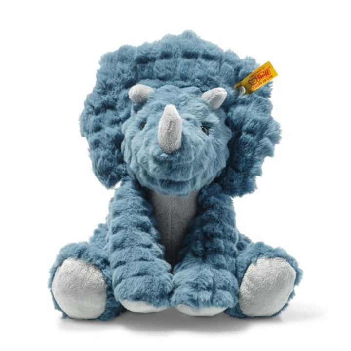 Steiff Soft Cuddly Friends Dixi Triceratops Petrol 28 cm, Dinosaurier Kuscheltier aus kuschelweichem