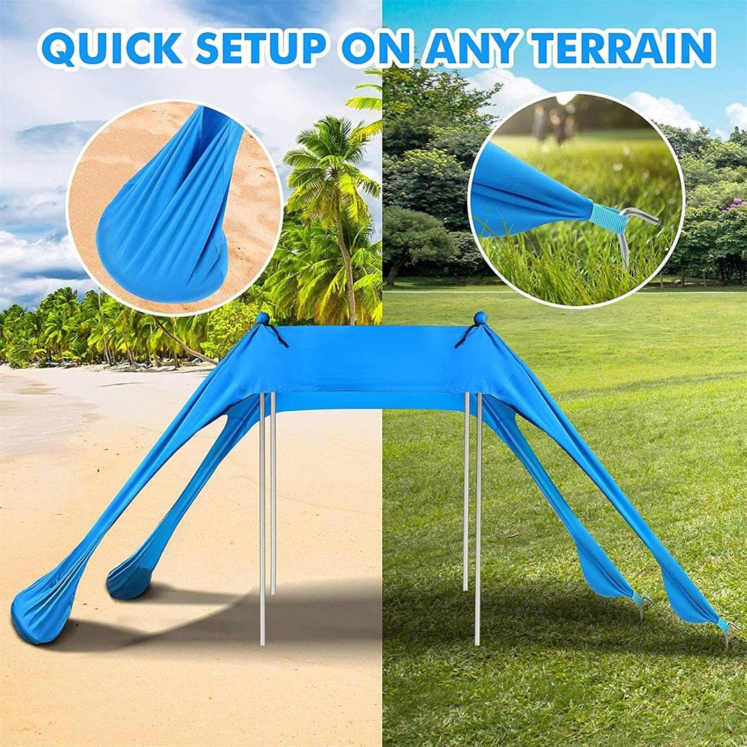 Strandmuscheln Familie Strand Sonnenschirm Strand Sonnenschutz Strandzelt Sonnendach Sonnensegel UPF