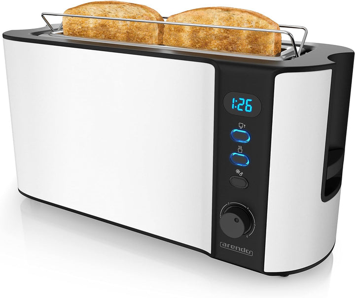 Arendo - Toaster Langschlitz 2 Scheiben - Defrost Funktion - 1000W - Doppelwandgehäuse - Integrierte