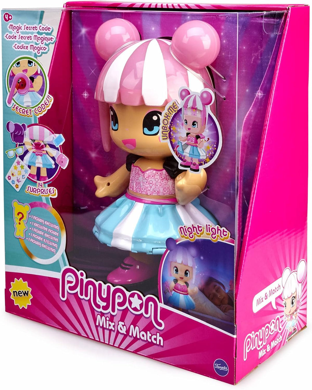 Pinypon Magic Secret Code, grosse Figur mit 30 cm voller Überraschungen für Jungen und Mädchen von 4