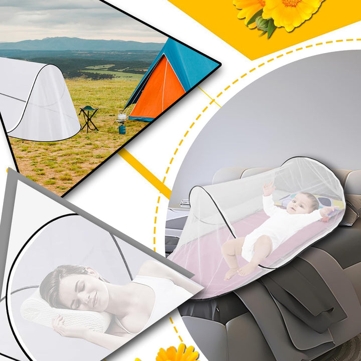 Pop Up Moskitonetz Bett, 200 x 80 x 56 cm Faltbares Moskitonetz, Faltbares für Einzelbett, für Bett,