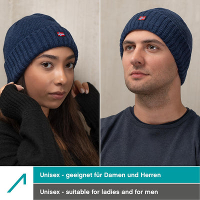 ACE Norway Winter-Mütze - Strick-Mütze aus Schaf-Wolle für Erwachsene - Woll-Beanie für Damen & Herr
