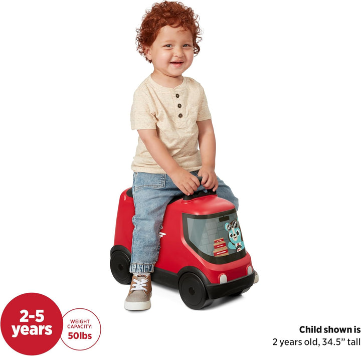 Radio Flyer Ride & Deliver Truck, rotes Rutschfahrzeug für Kleinkinder ab 2 Jahren
