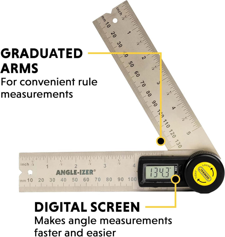 General Tools Digital-Winkel-Sucher-Regel, 5-Zoll (822) 5 Inches, 5 Inches
