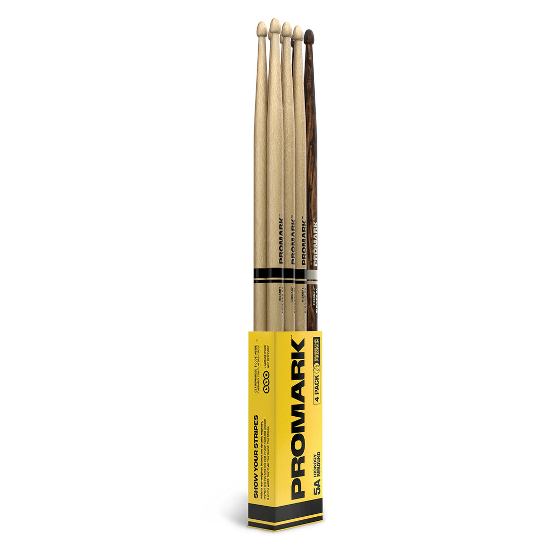 ProMark Schlagzeug Sticks - Rebound 5A Drum Sticks - FireGrain - Hinten gewichtetes Gefühl - Lackier
