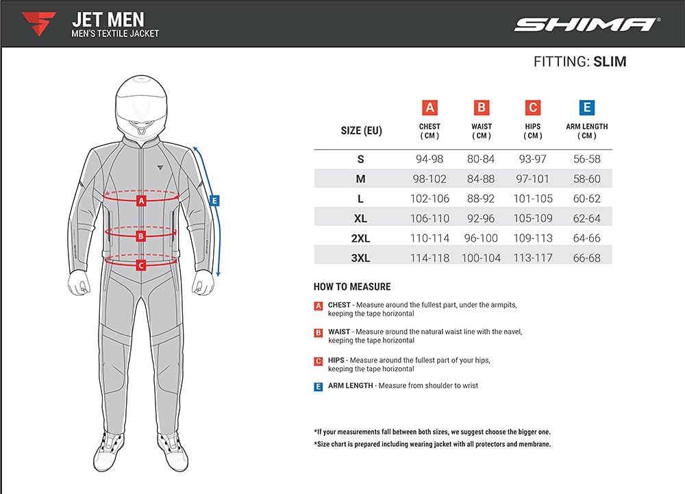 SHIMA JET Motorradkombi Herren - Atmungsaktive Sommer Mesh Motorcycle Stadt Textiljacke Männer mit W