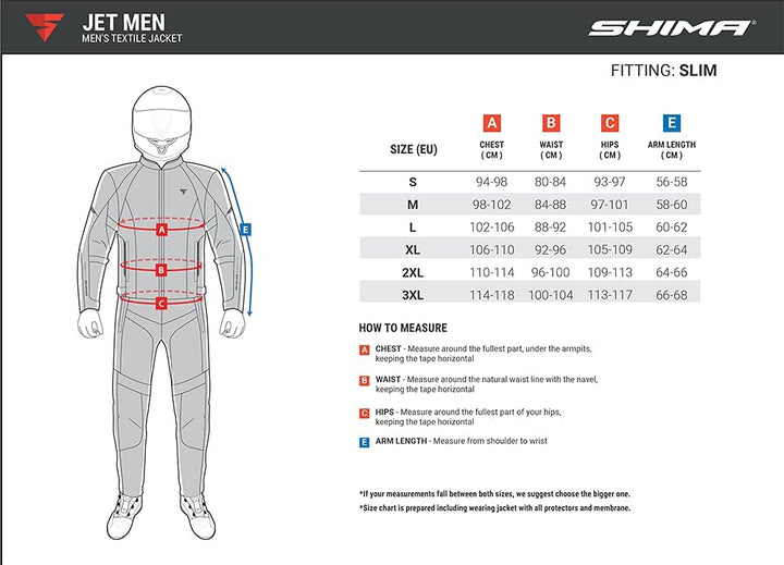 SHIMA JET Motorradkombi Herren - Atmungsaktive Sommer Mesh Motorcycle Stadt Textiljacke Männer mit W