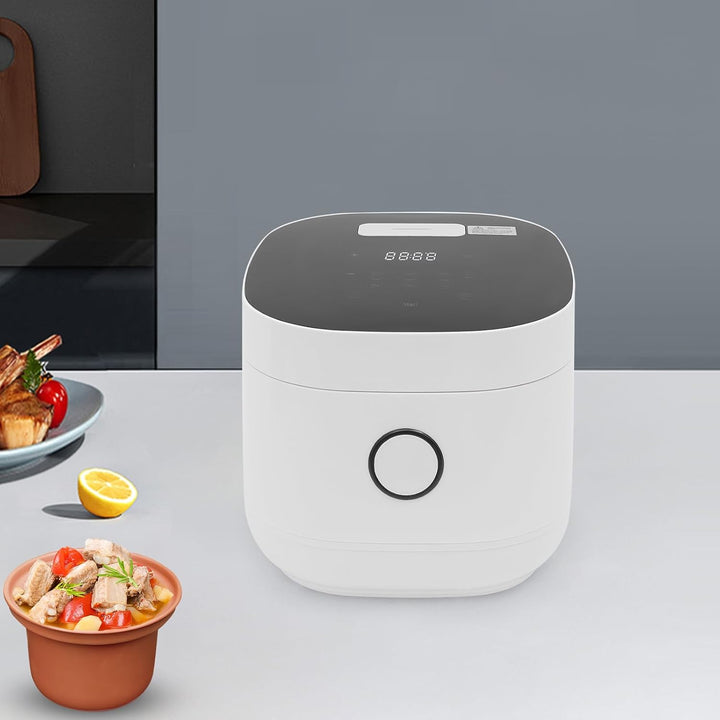 Elektrischer Mini Reiskocher 5L Multikocher mit 24h Timer, Antihaft-Innentopf und Dampfkorb, kompakt