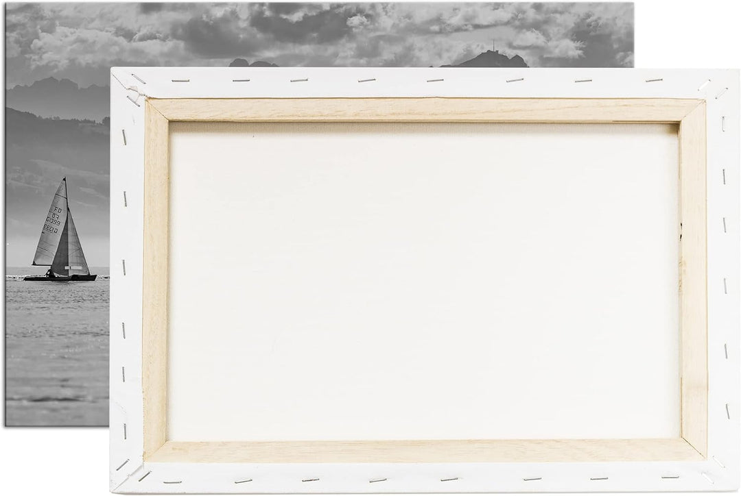 deyoli Meer voller Segelboote Format: 80x60 als Leinwand, Effekt: Schwarz&Weiss, Motiv fertig gerahm