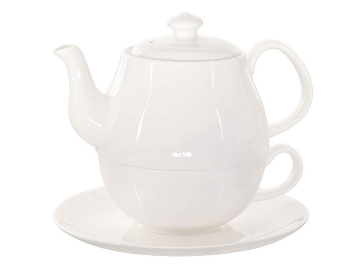 Buchensee Tea for One Daisy 600ml aus Crystal Bone China Porzellan in fein-cremigem Weiss. Teekanne