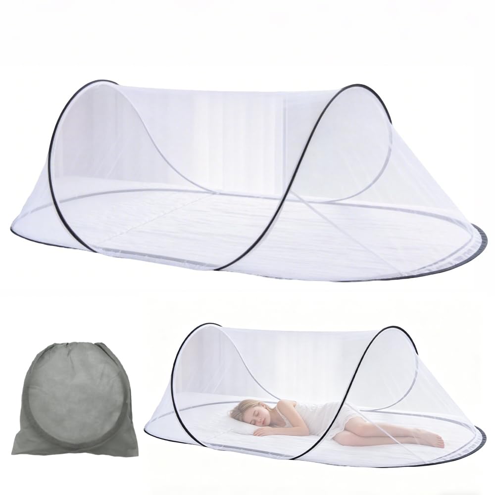 Moskitonetz Pop Up, 200 x 80 x 56 cm Faltbares Moskitonetz, Tragbares Moskitozelt mit Transportbeute