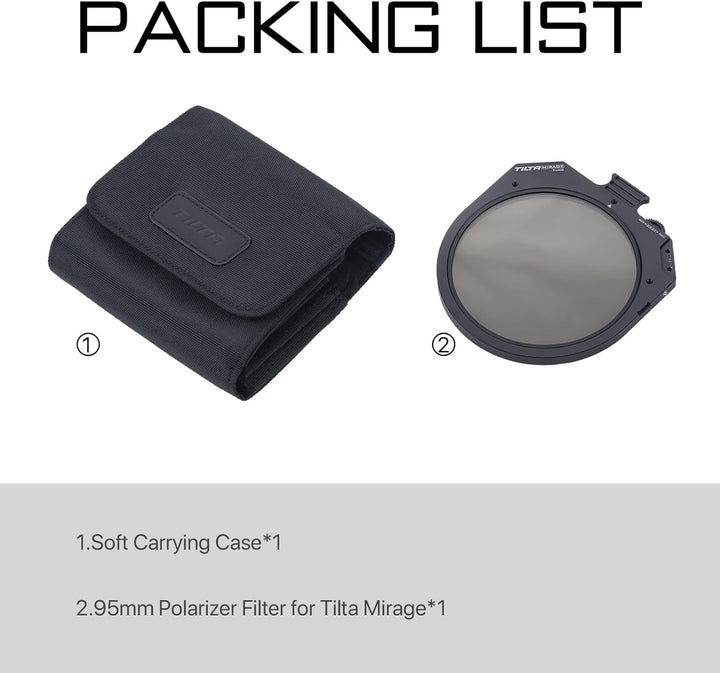 Tilta 95 mm Polarisationsfilter für Tilta Mirage Matte Box PL CPL Technologie, fest an 95 mm Objekti