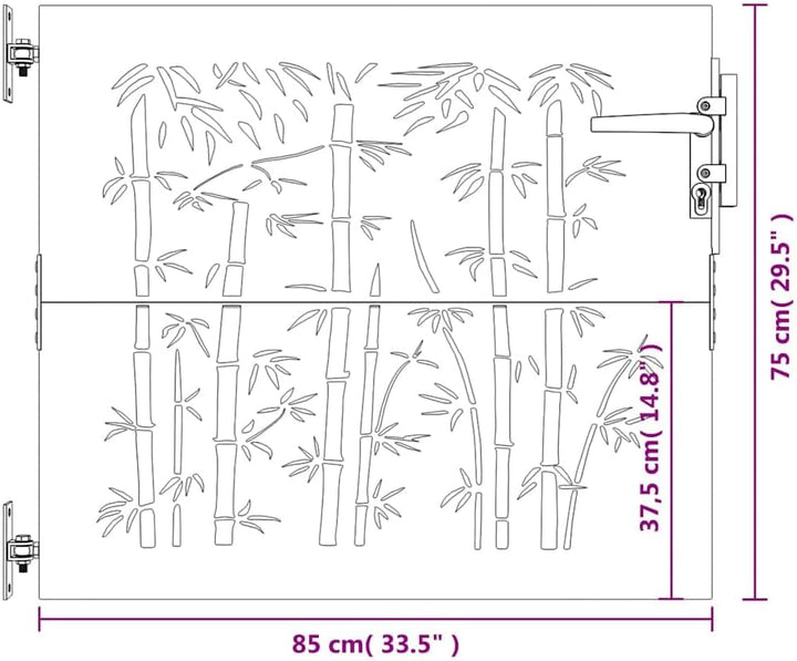 vidaXL Gartentor, Gartentür mit Bambus-Design, Abschliessbar Hoftor Eingangstor für Garten Terrasse,