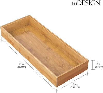 mDesign Aufbewahrungsbox für den Schreibtisch – vielseitige Schubladenbox aus Holz – stapelbarer Sch