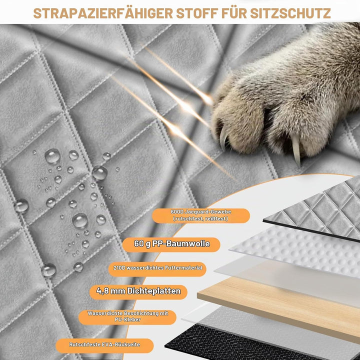 Vinstatin Hundedecke Auto Rückbank,Hundedecke Auto mit Stabiler Hartholzbrett,Auto Hundedecke Rücksi