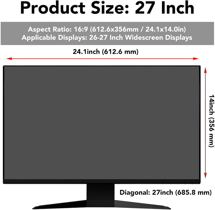 Focket 27 Zoll Computer Privacy Screen Filter Anti Blue Blue Light Protector Film für 26 27 Zoll 16: