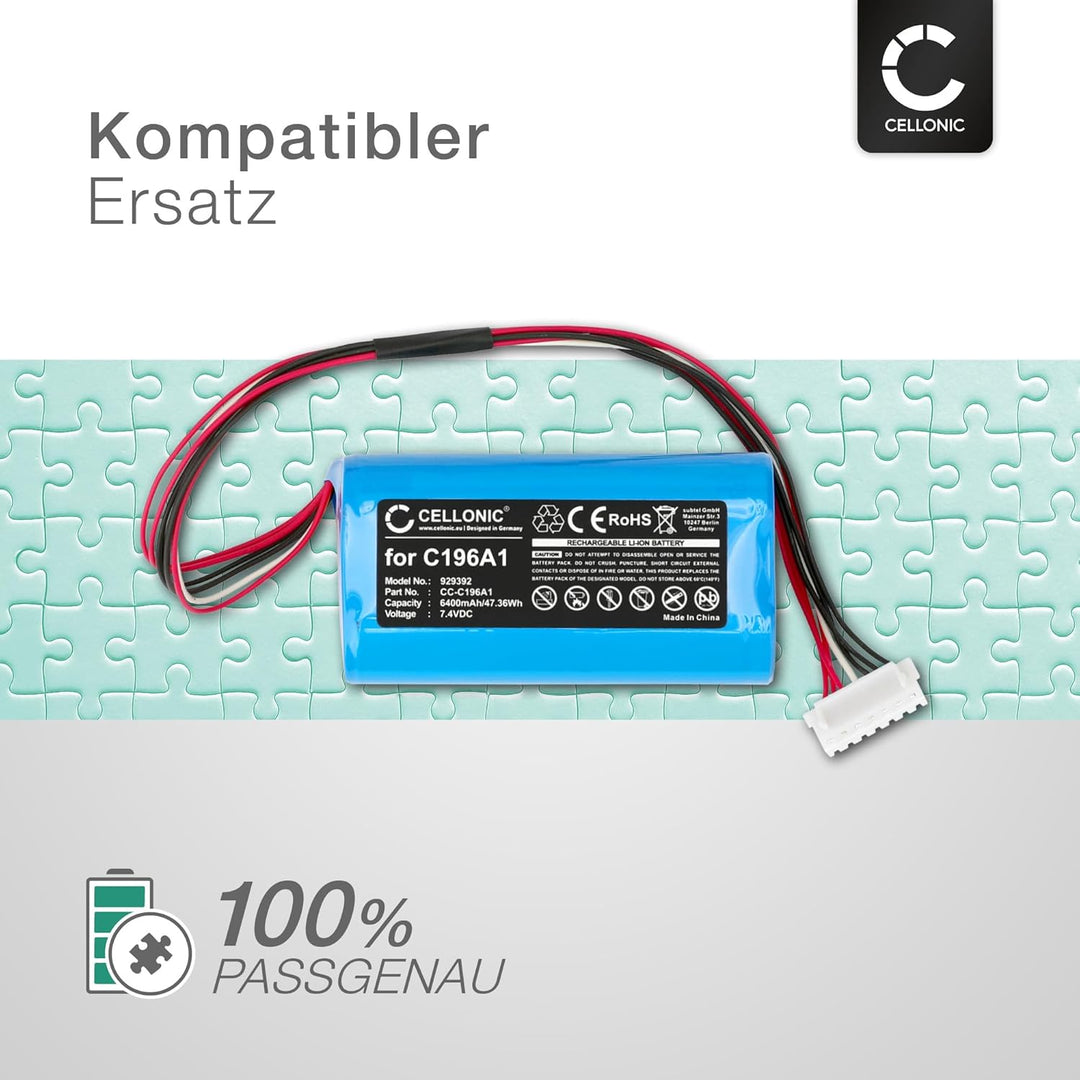 CELLONIC, Lautsprecherakku kompatibel mit Marshall Kilburn 2, Kilburn II, Kilburn II V2 (6400mAh, 7.