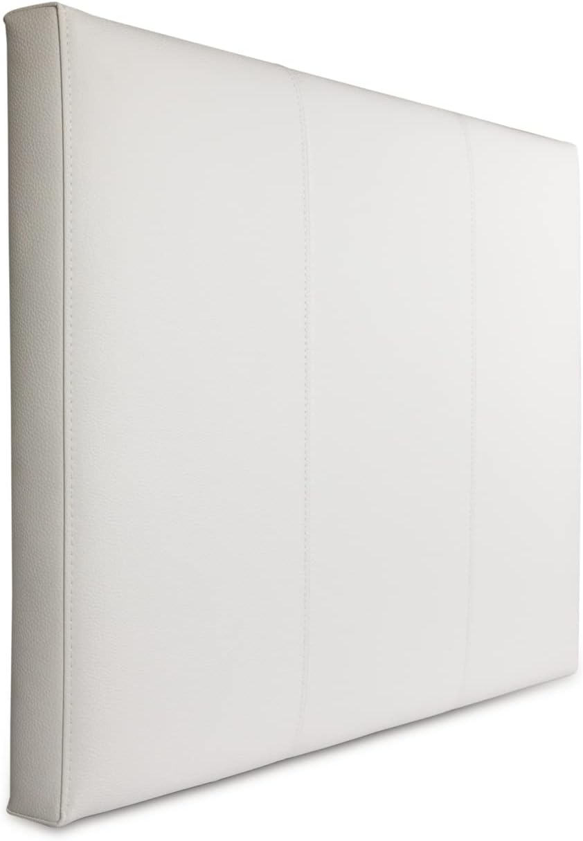 P17 | Kopfteil aus Kunstleder | 80 x 60 | gestreift | Einzelbett | (Weiss) 80 x 60 cm Eco Leather -