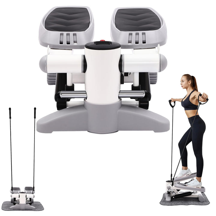 Stepper Büro, mit 2 Widerstandsbänder, Fitness Stepper für Zuhause, Mini-Stepper mit LED-Bildschirm,