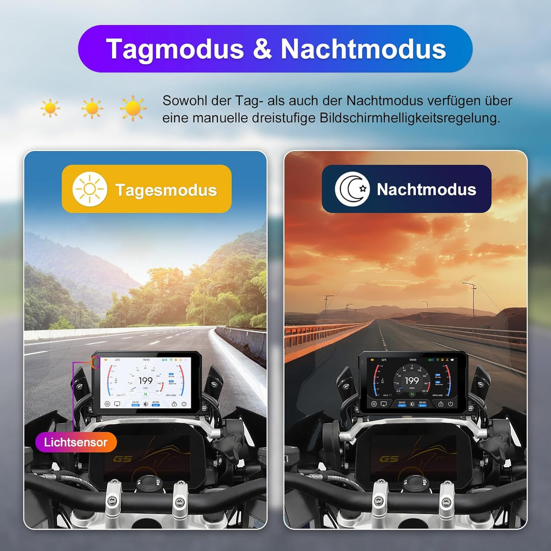 Motorrad Carplay Bildschirm mit Native Wonder Wheel für BMW Motorrad, Wireless CarPlay & Android Aut