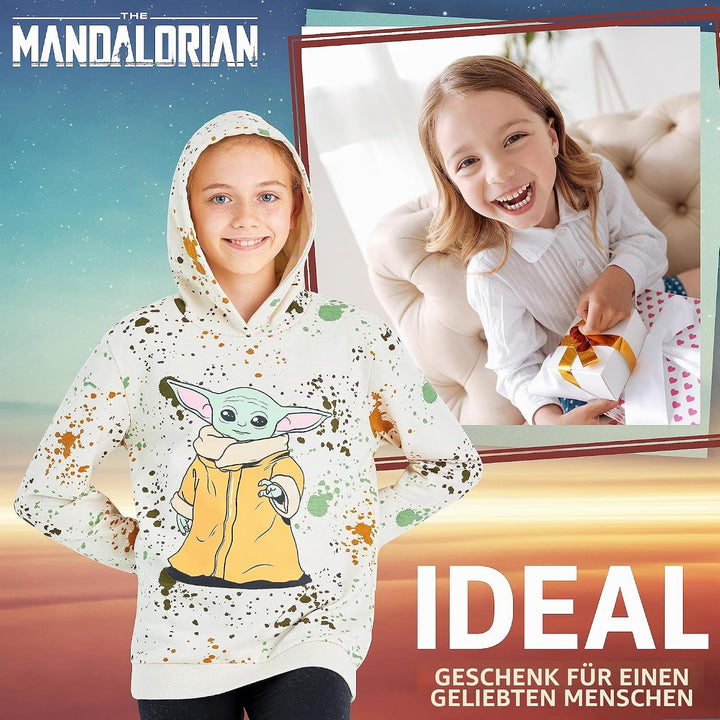 Disney Hoodie für Mädchen, Coole Pullover für Kinder und Jugendliche - Mädchen Geschenke Creme Baby
