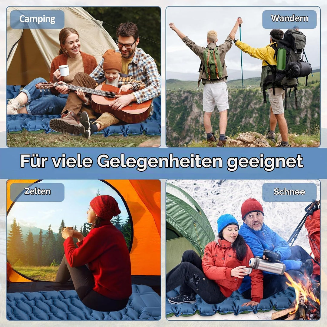 Isomatte Camping Matratze Verdicktes Luftmatratze mit Fusspumpe Camping Isomatte Aufblasbare Schlafm