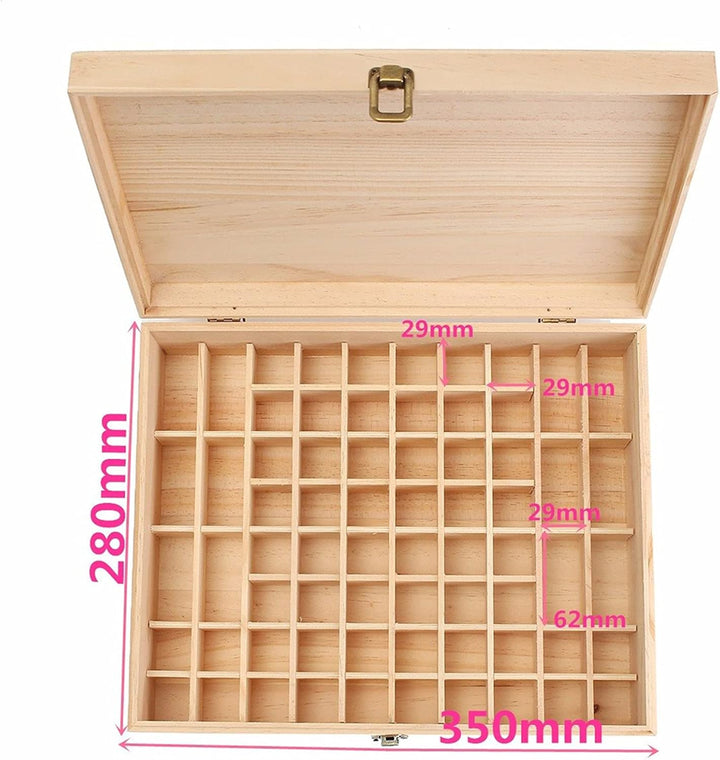 RoseFlower 68 Slots Ätherisches Öl Box aus Holz - Ideales Aufbewahrungsbox Organisator für Ätherisch