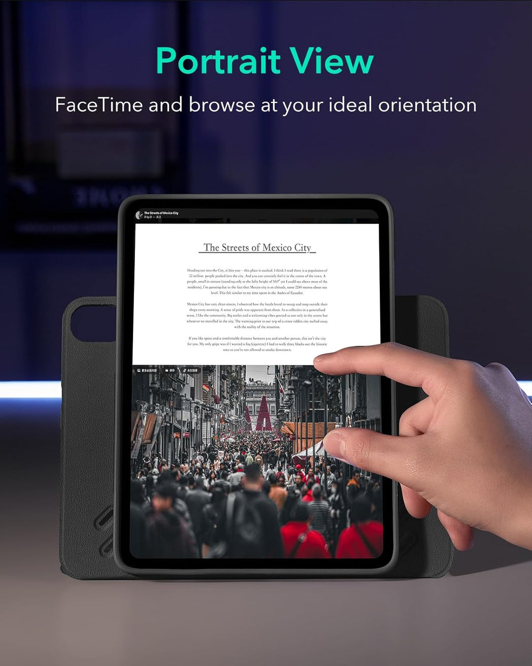 ESR für iPad Air 13 Zoll M2 Hülle (2024), Drehbare Hülle mit Abnehmbarer Magnetabdeckung, Ständer im