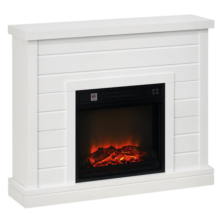 HOMCOM Elektrokamin mit Heizung, elektrischer Kamin mit Flammeneffekt, 1800 W Dekokamin mit Timer, E