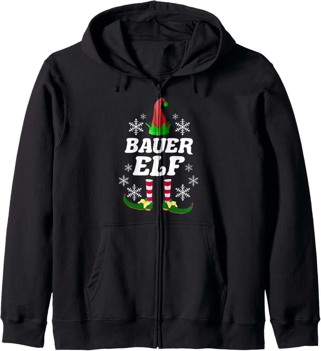 Bauer Elf Elfen Familien Outfit Weihnachten Weihnachtself Kapuzenjacke