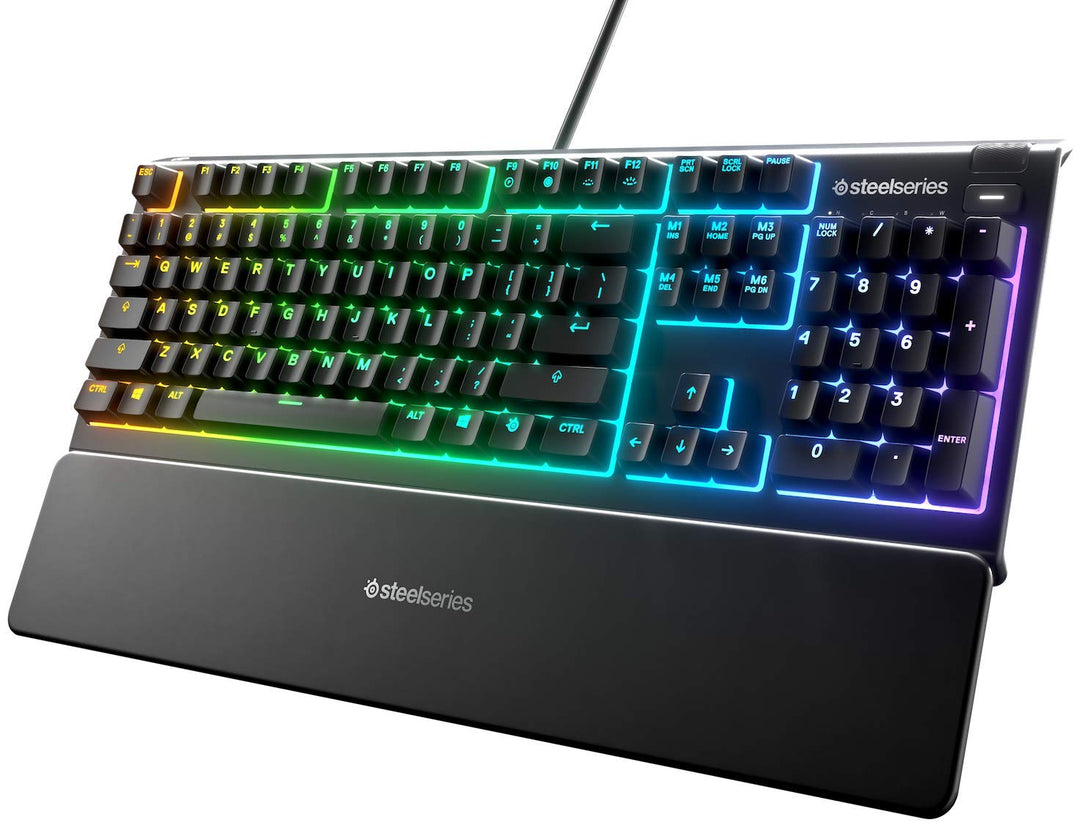SteelSeries Apex 3 - Gaming Tastatur - 10-Zonen RGB-Beleuchtung - Premium magnetische Handballenaufl