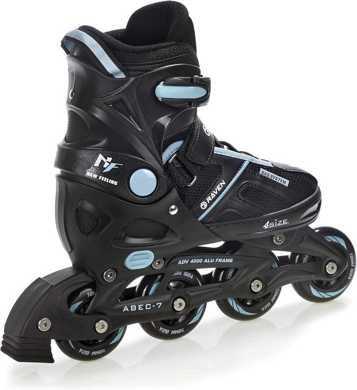 Inlineskates Inliner Raven Pulse verstellbar optional als 2in1 Inlineskates/Schlittschuhe 33-36 (20c