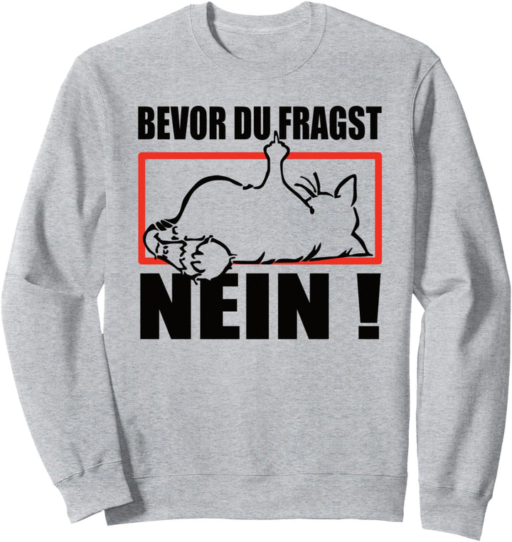 faule Katze - bevor du fragst NEIN- Statement Spruch- Katzen Sweatshirt