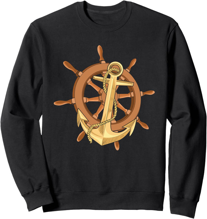 Segler Geschenk - Anker und Steuerrad Sweatshirt