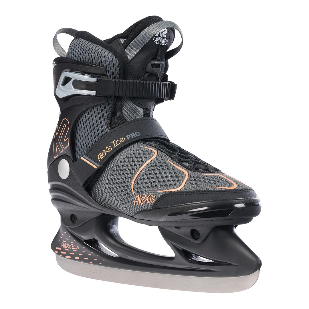 K2 Damen Alexis Ice PRO Schlittschuhe EU: 34 (UK: 1.5 / cm: 21 black - anthracite - coral, EU: 34 (U
