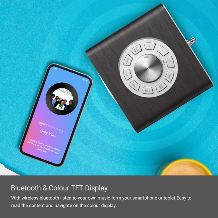 LEMEGA CR4 DAB/DAB+ und UKW Digitalradio,Bluetooth Lautsprecher, DAB Radio,Doppelwecker,Küchen/Schla