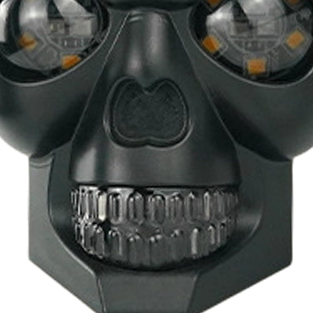 Feurige Totenkopflampe - Universal 12V Blinklicht Paar wasserdicht mit Glow Fackeln Set mit Glanz Mo
