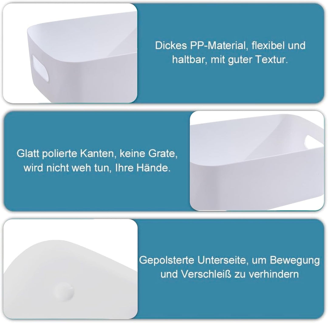 6 Stück Aufbewahrungsbox,Aufbewahrungskorb Kunststoff,Aufbewahrungsboxen storage boxes mit Griff für