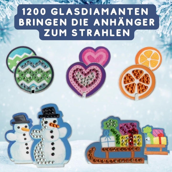 Weihnachtszauber - Der Diamond-Painting-Adventskalender. Mit Material und Werkzeug für 24 Baumanhäng