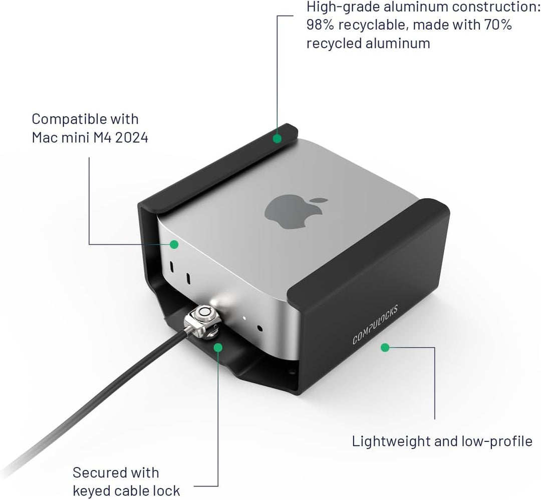 Compulocks MMEN24CL custodia di sicurezza per PC Nero Alluminio 1 pz (MAC MINI M4 2024 SECURE MOUNT